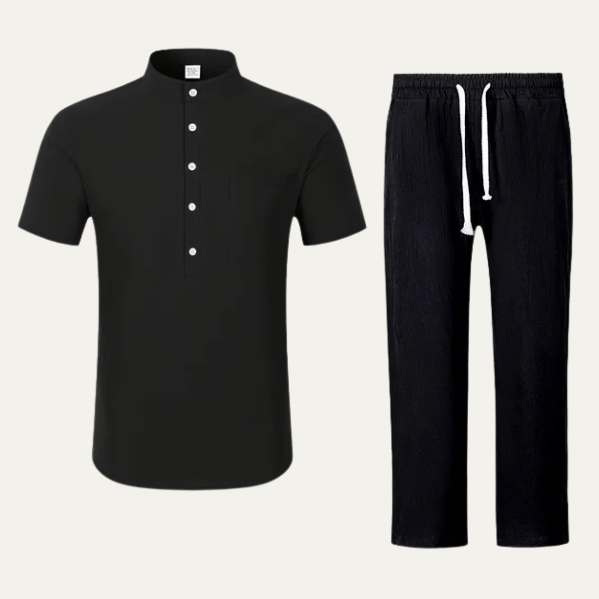The Meadowhill Ridge Men’s Lightweight Cotton Linen Set Polo – Shirt &amp; Pants