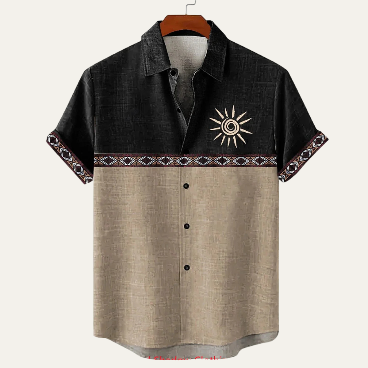 The Lucca Men’s Retro Patchwork Button Down Linen Top