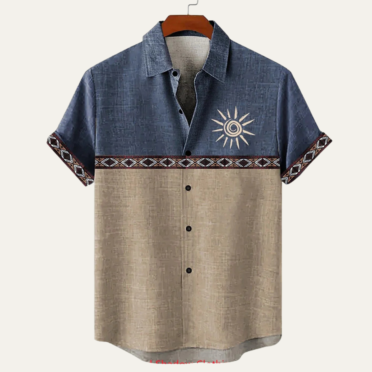 The Lucca Men’s Retro Patchwork Button Down Linen Top