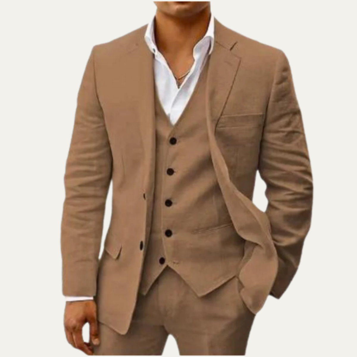 The Oakridge Men’s 3 Piece Linen Suit – Classic Breathable Suits