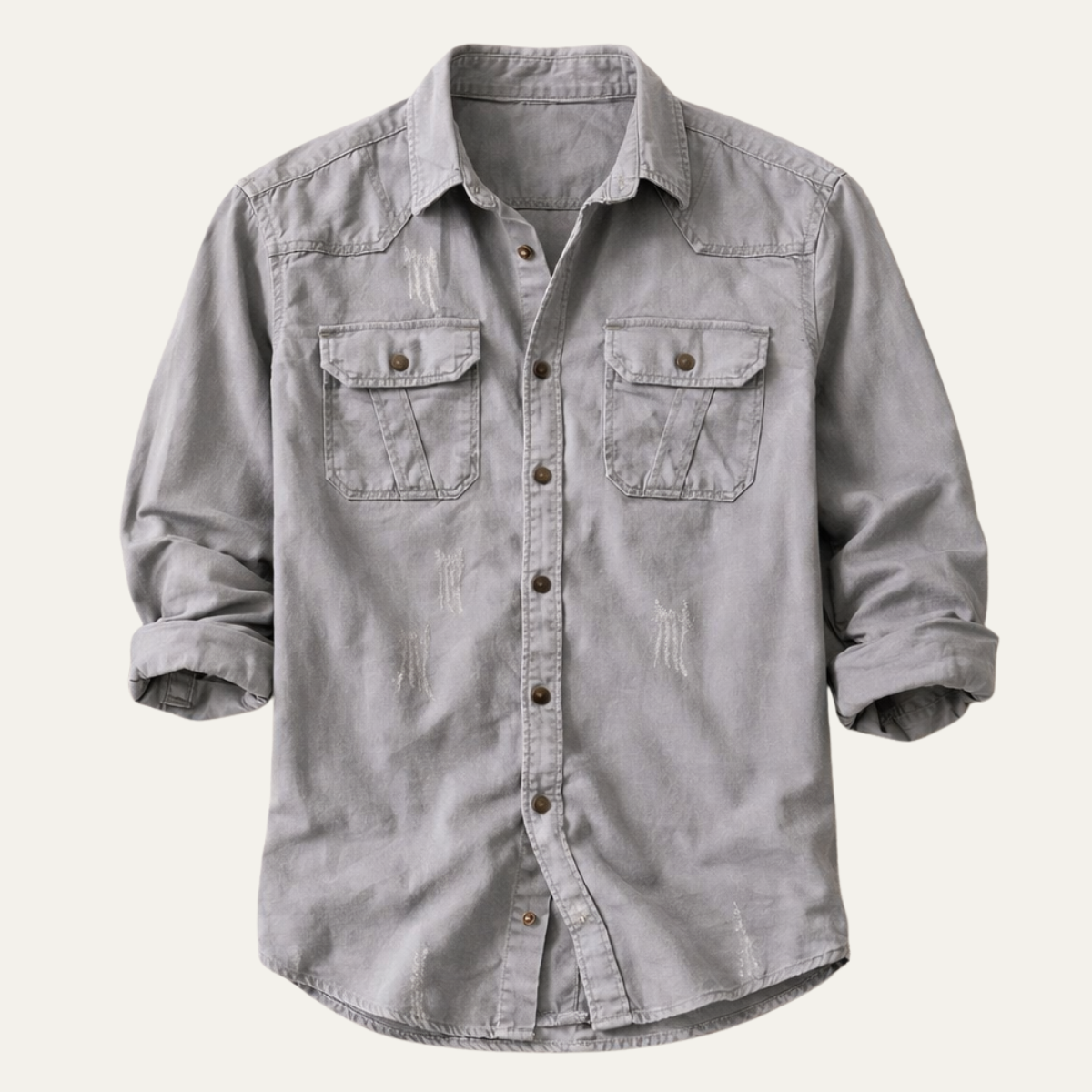 The Millridge Men’s Casual Denim Shirt with Double Pockets