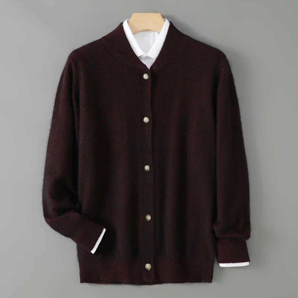 The Coimbra Men’s Elegant Stand Collar Cashmere Cardigan