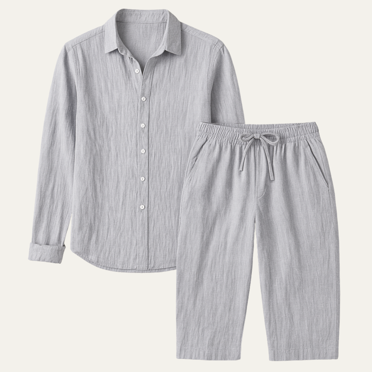The Cumberland Men’s Linen Shirt &amp; Wide Leg Trousers Set – Casual Beach Outfit
