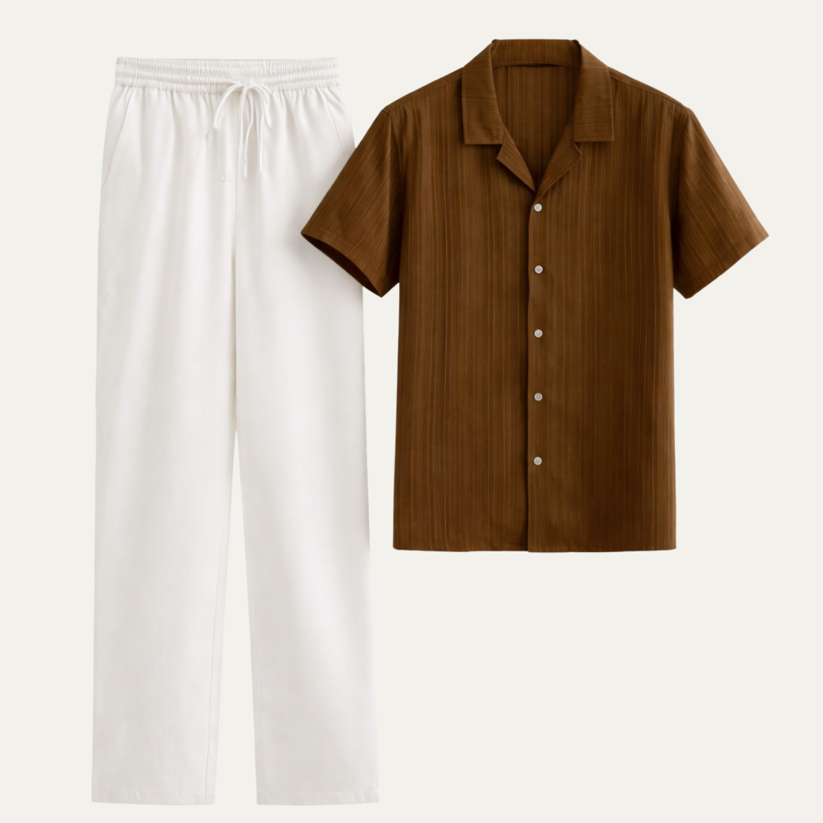 The Brookwood Ridge Men’s Textured Button Up Trendy Set – Shirt &amp; Pants