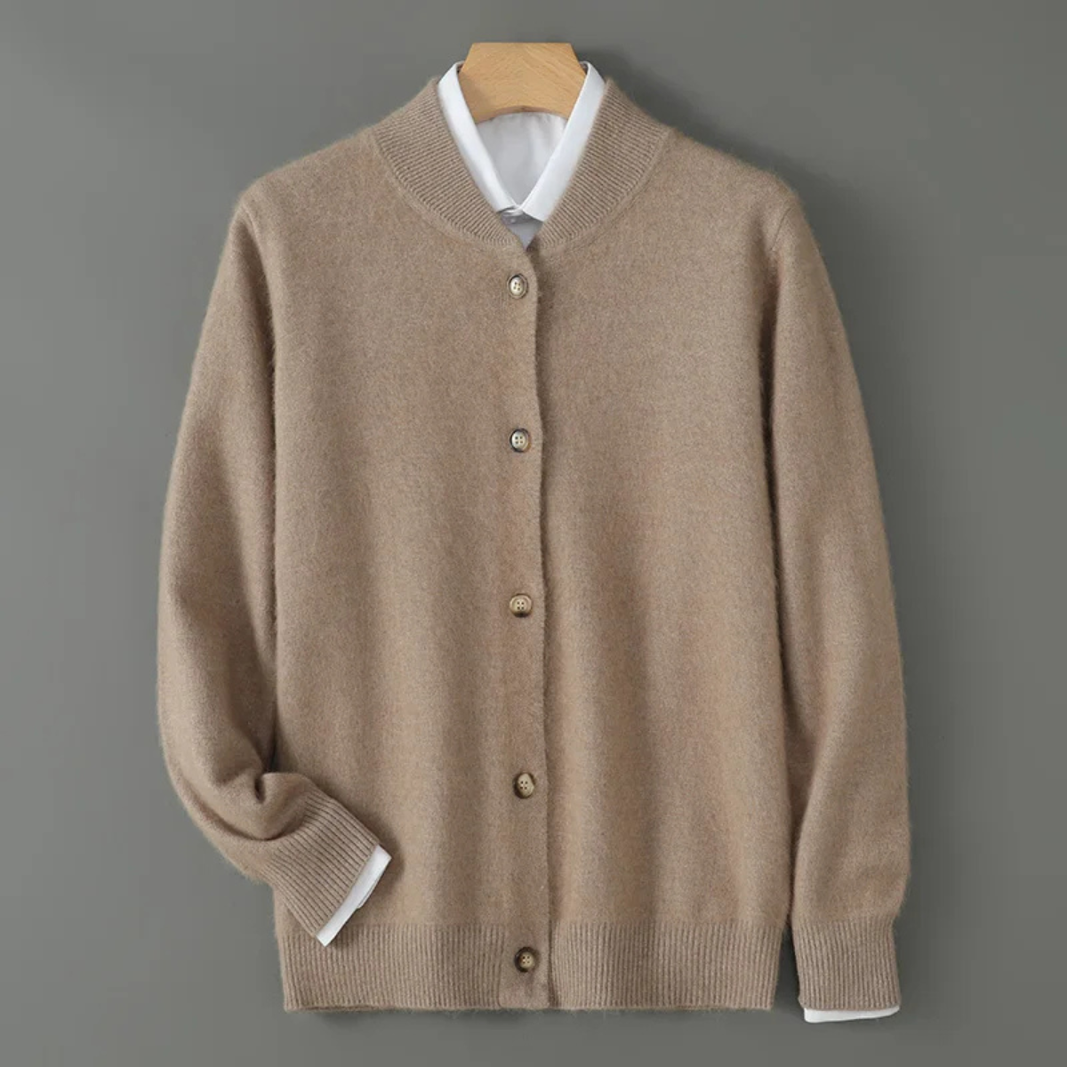 The Coimbra Men’s Elegant Stand Collar Cashmere Cardigan