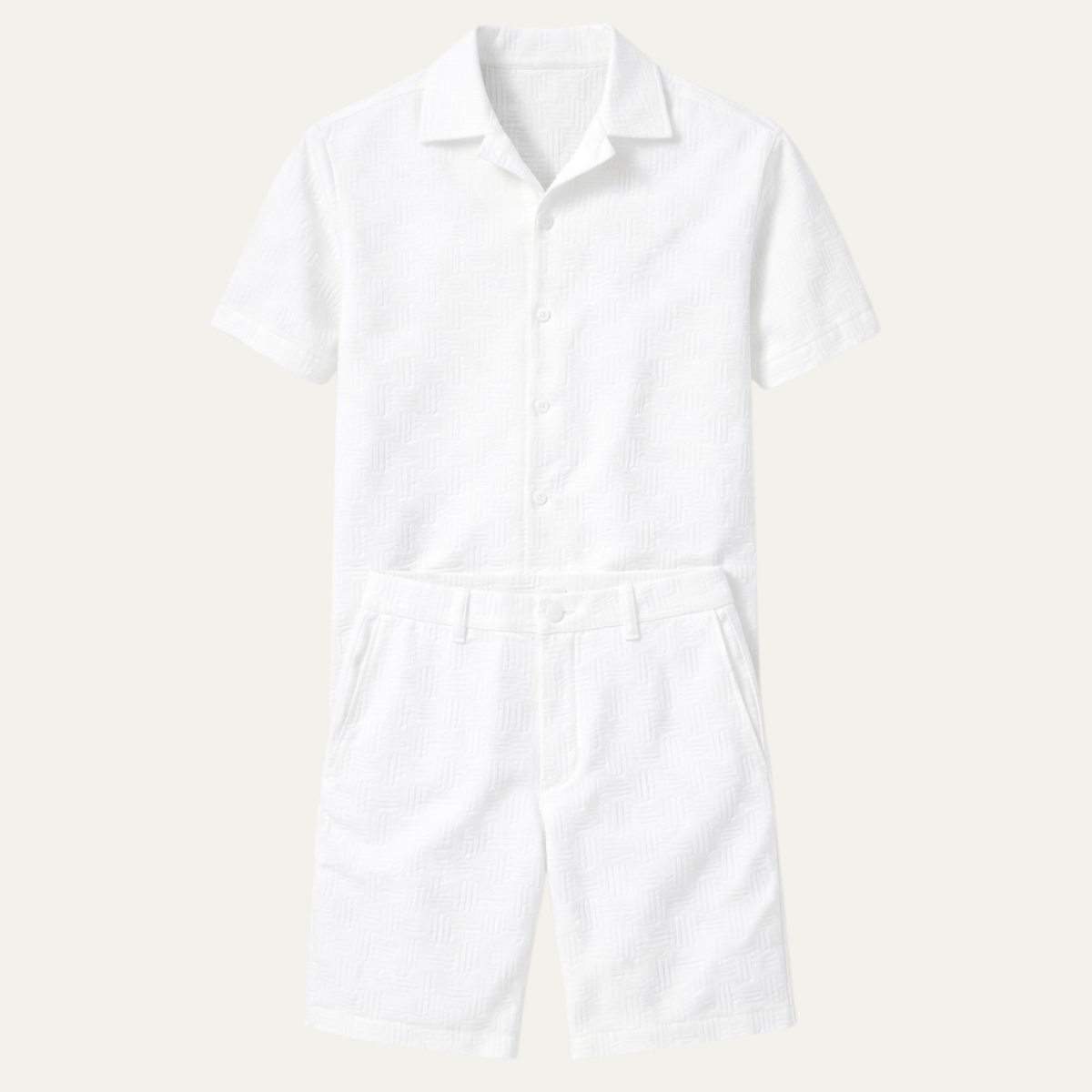 The Ashbourne Men’s Trendy Summer Button Up Shirt &amp; Shorts Set