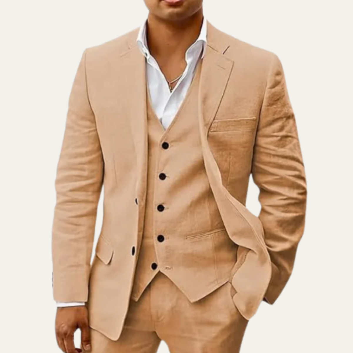 The Oakridge Men’s 3 Piece Linen Suit – Classic Breathable Suits