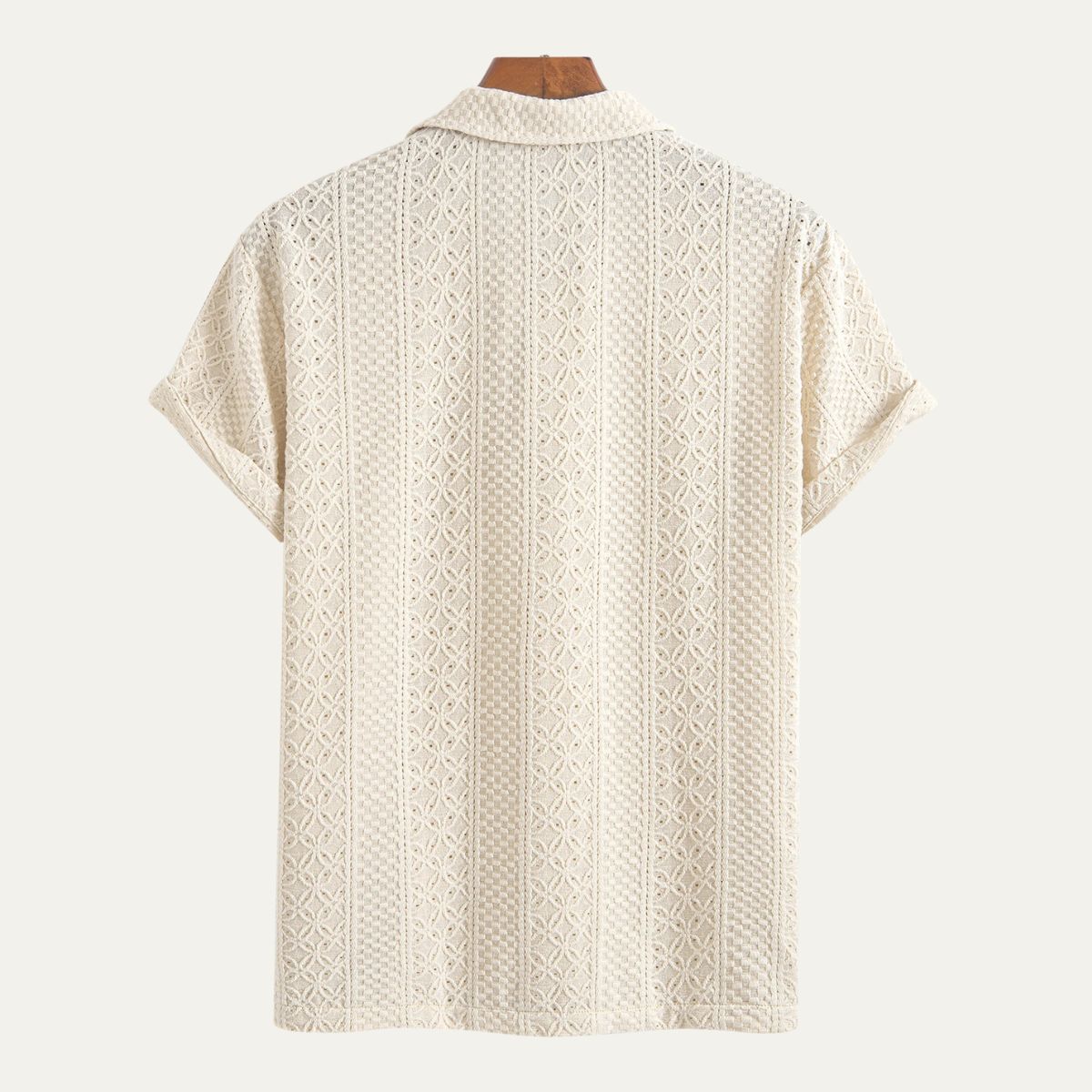 The Havencrest Men’s Jacquard Textured Casual Knitted Polo Shirt