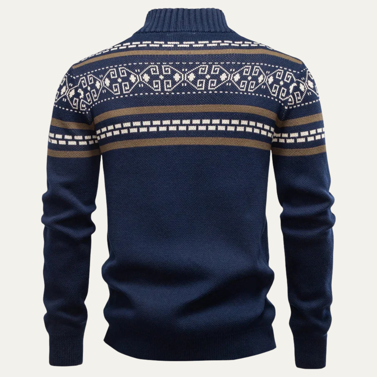 The Chepstow Men's Patterned Knit Zip Up Cotton Winter Cardigan