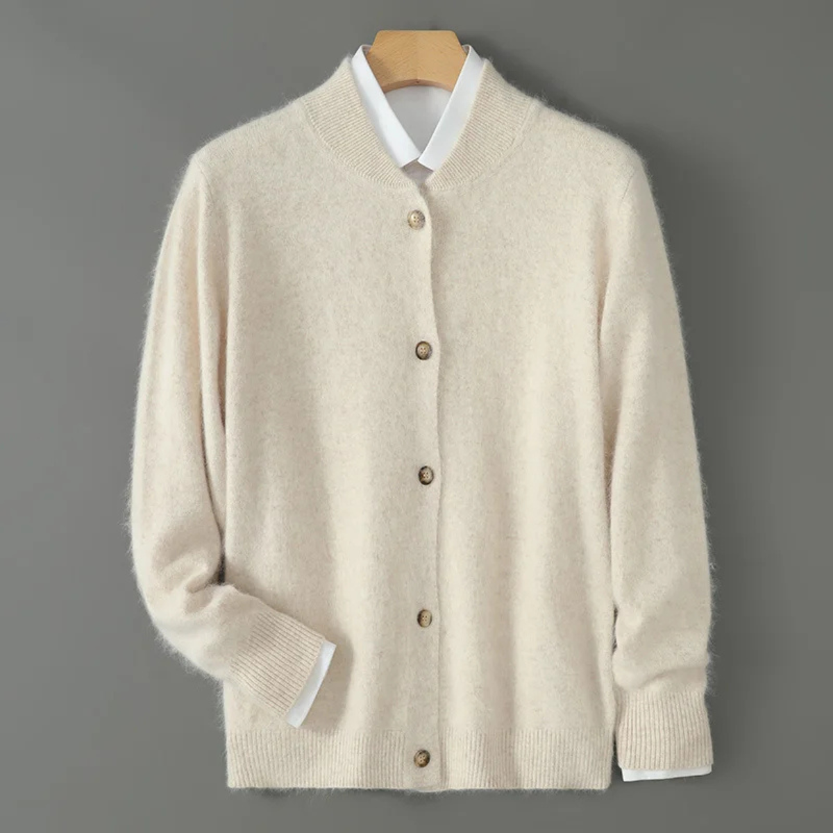 The Coimbra Men’s Elegant Stand Collar Cashmere Cardigan