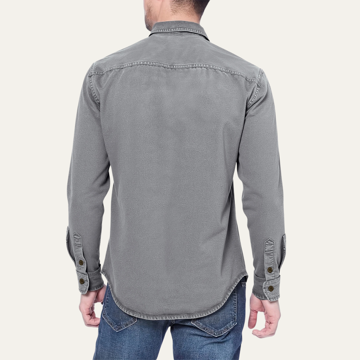 The Millridge Men’s Casual Denim Shirt with Double Pockets