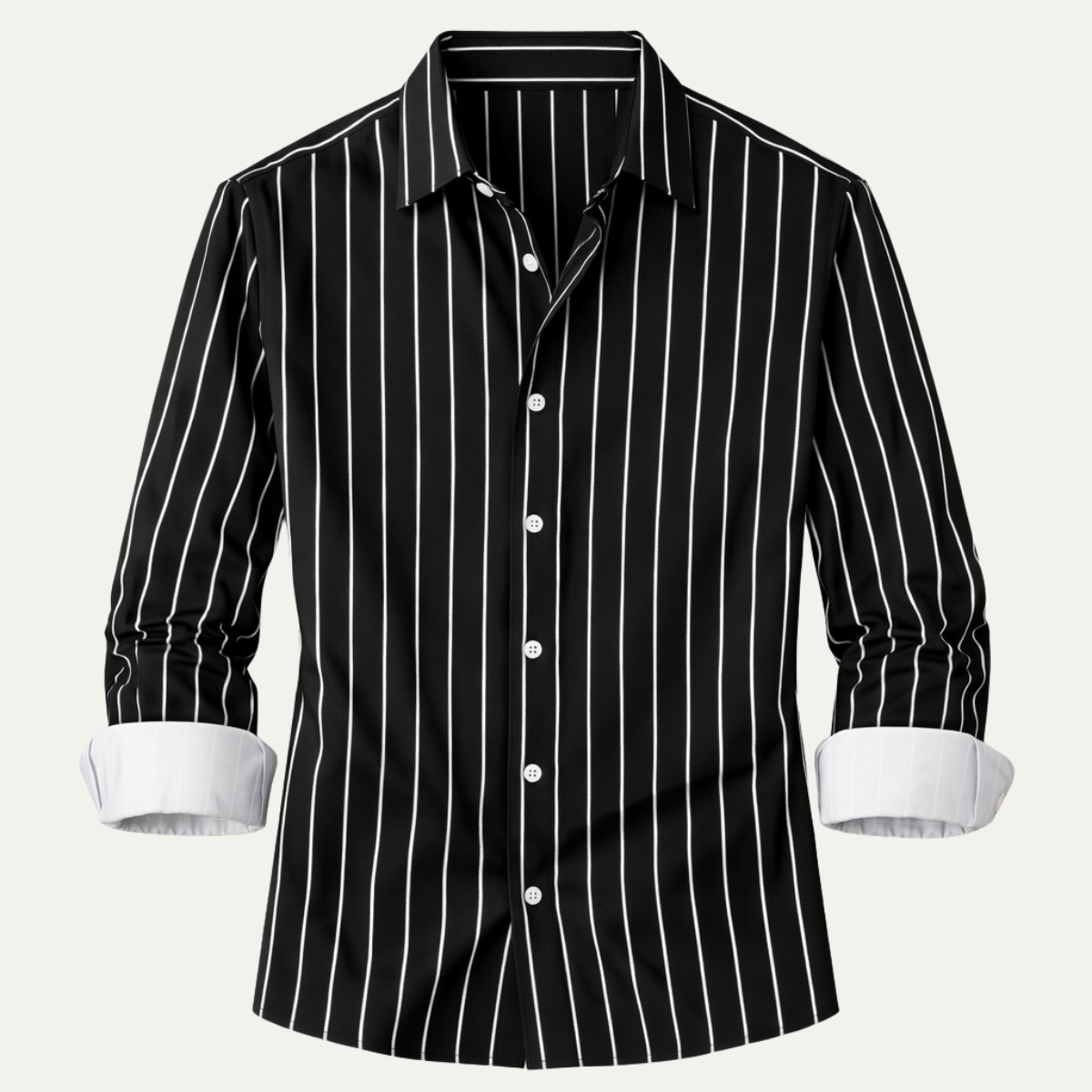 The Bolzano Men’s Trendy Button Down Striped Dress Shirt