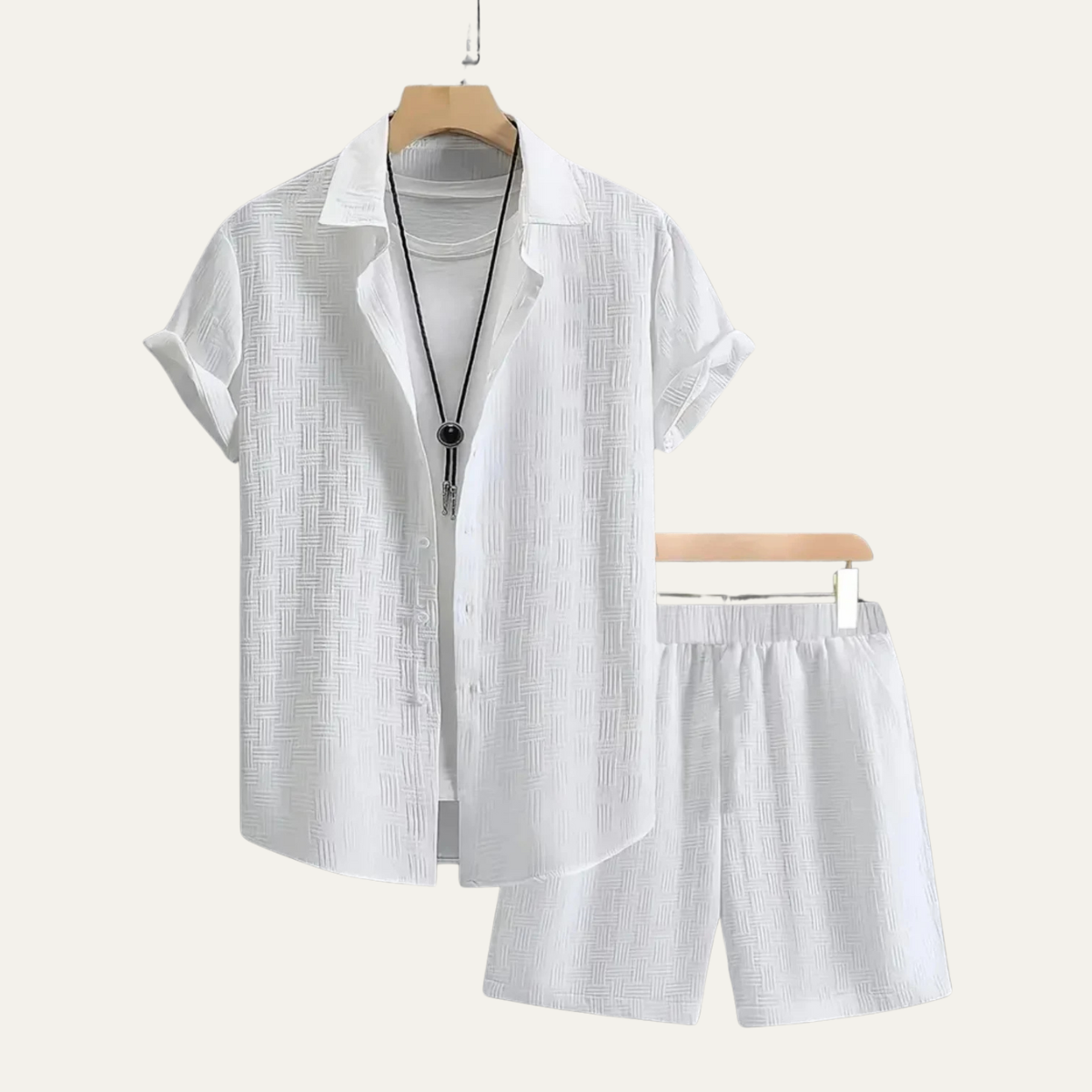 The Ashbourne Men’s Trendy Summer Button Up Shirt & Shorts Set