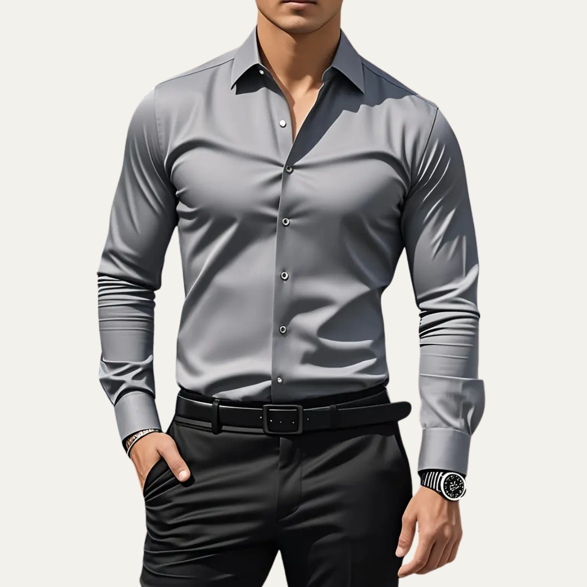 The Grado Men’s Slim Fit Stretch Button Down Casual Shirt