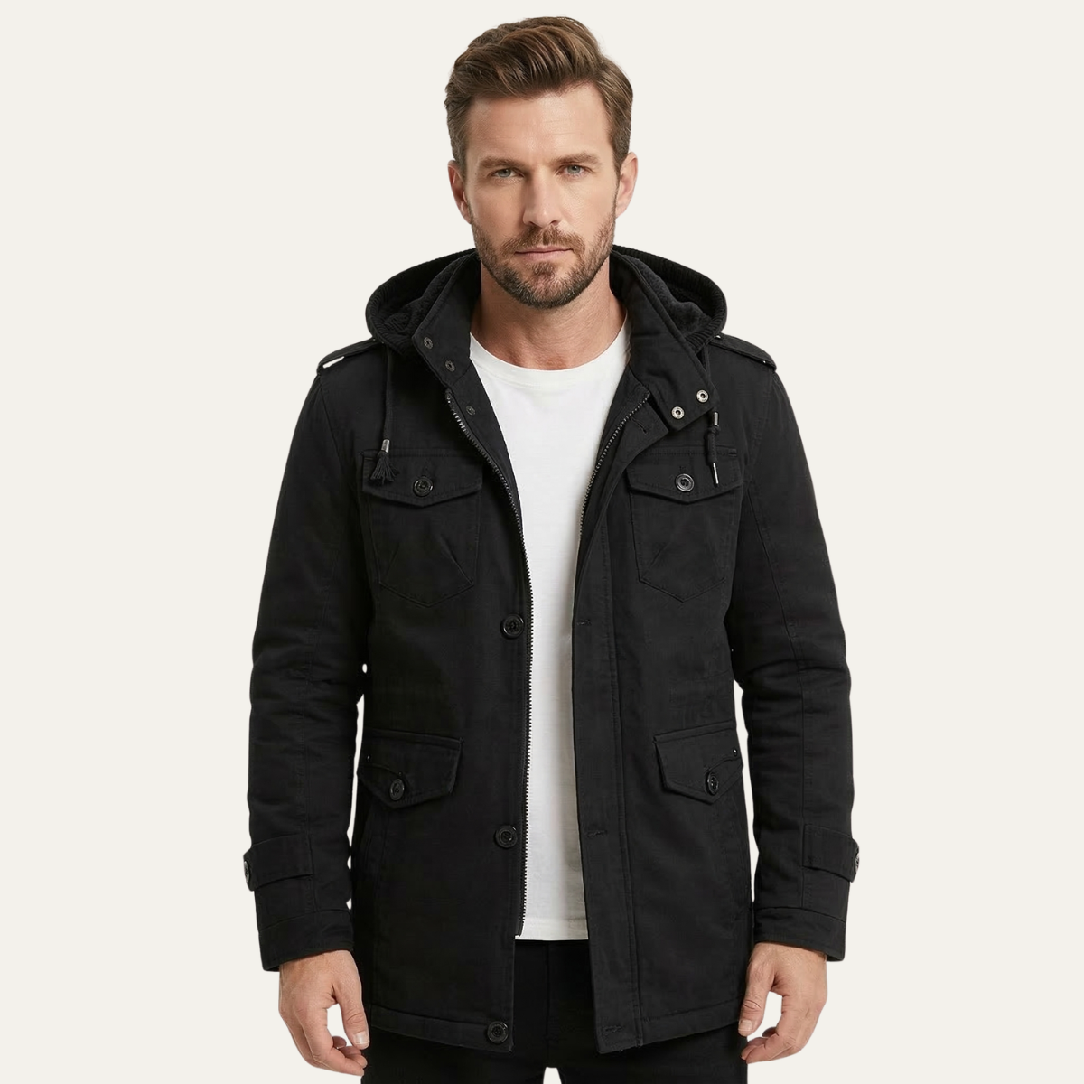 The Oakfield Men’s Warm Fleece Lined Hooded Winter Parka Jacket