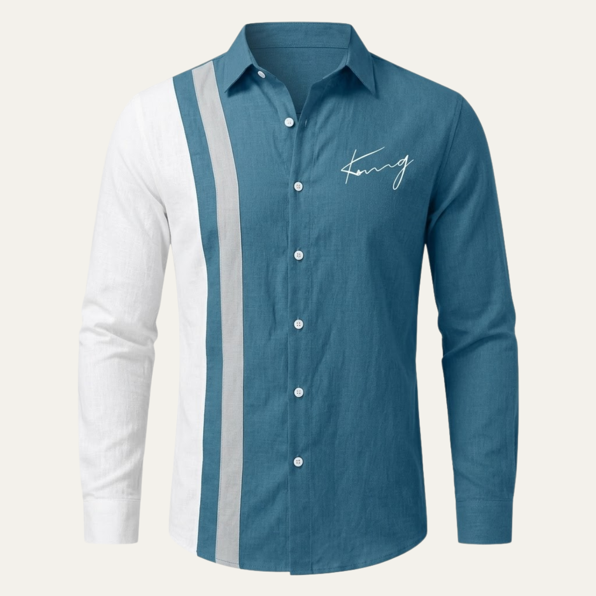 The Riomaggiore Men’s Summer Color Block Striped Dress Shirt
