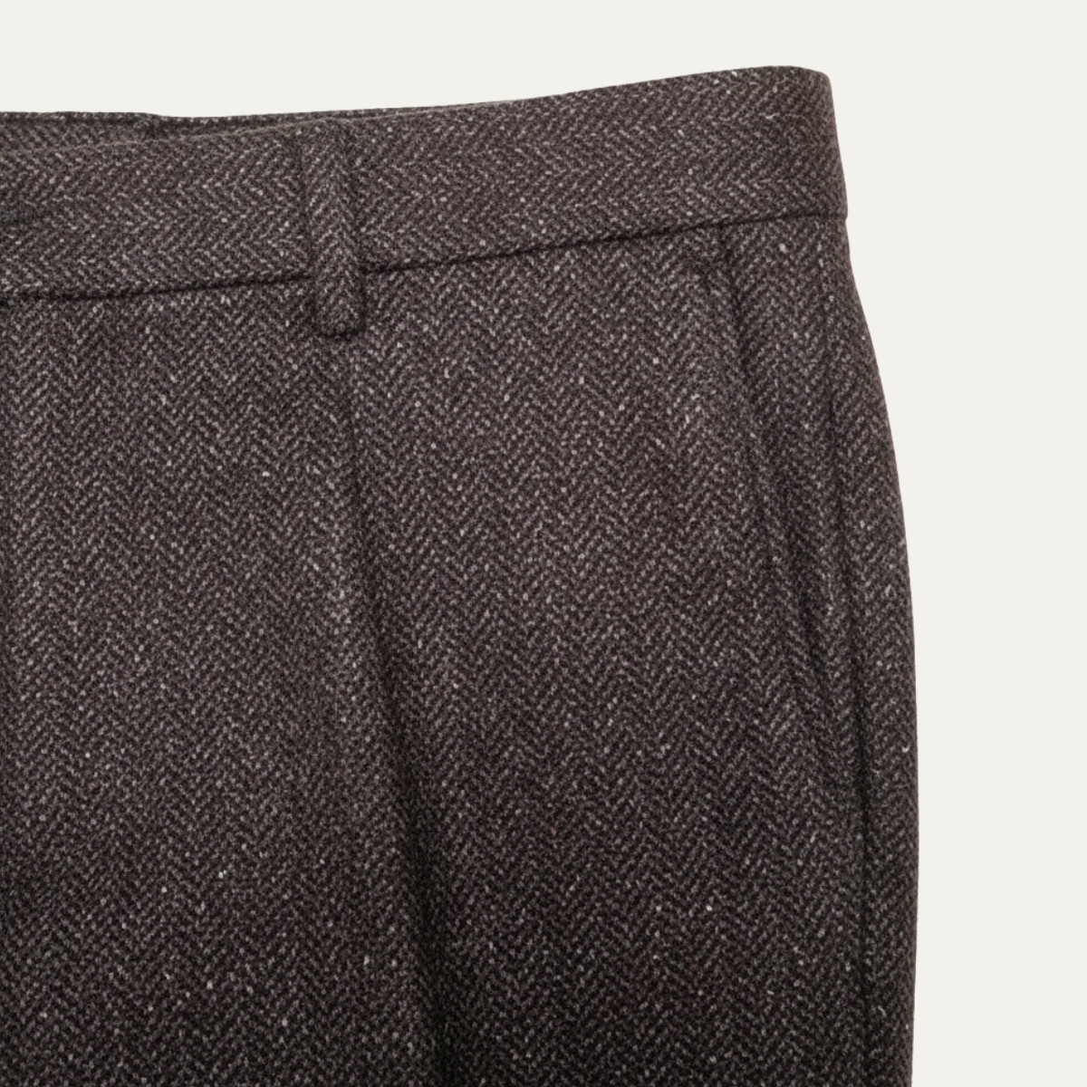 The Bridgecrest Men’s High Waisted Herringbone Retro Tweed Wool Pants