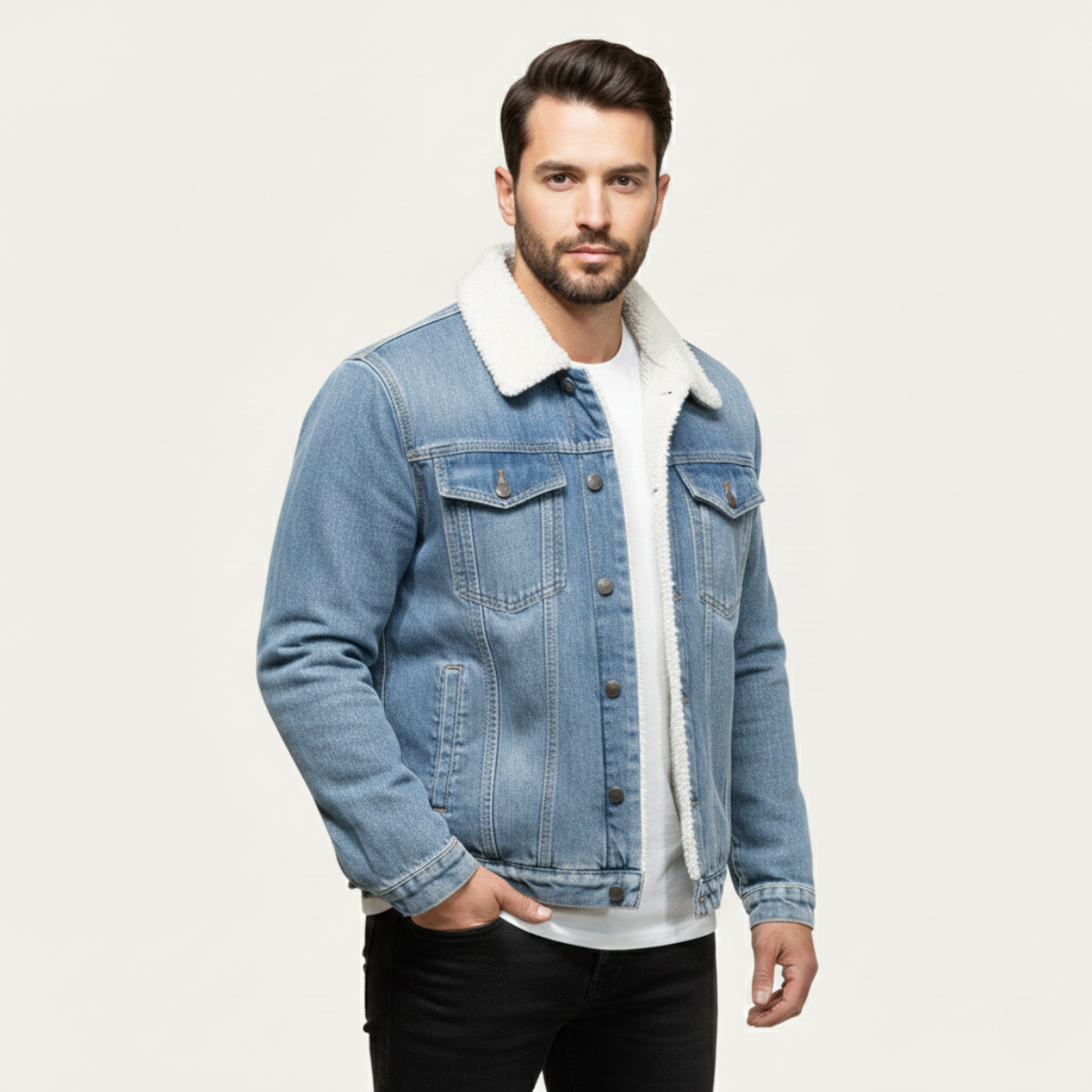 The Kilmarnock Men's Fleece Lined Denim Winter Jacket