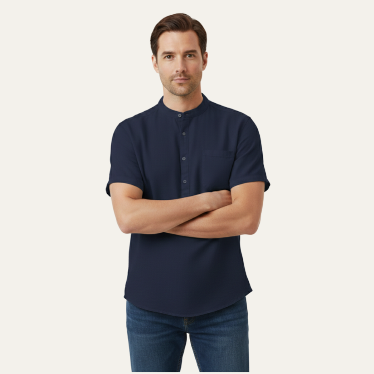 The Sicily Men’s Classic Linen Henley Summer Shirt