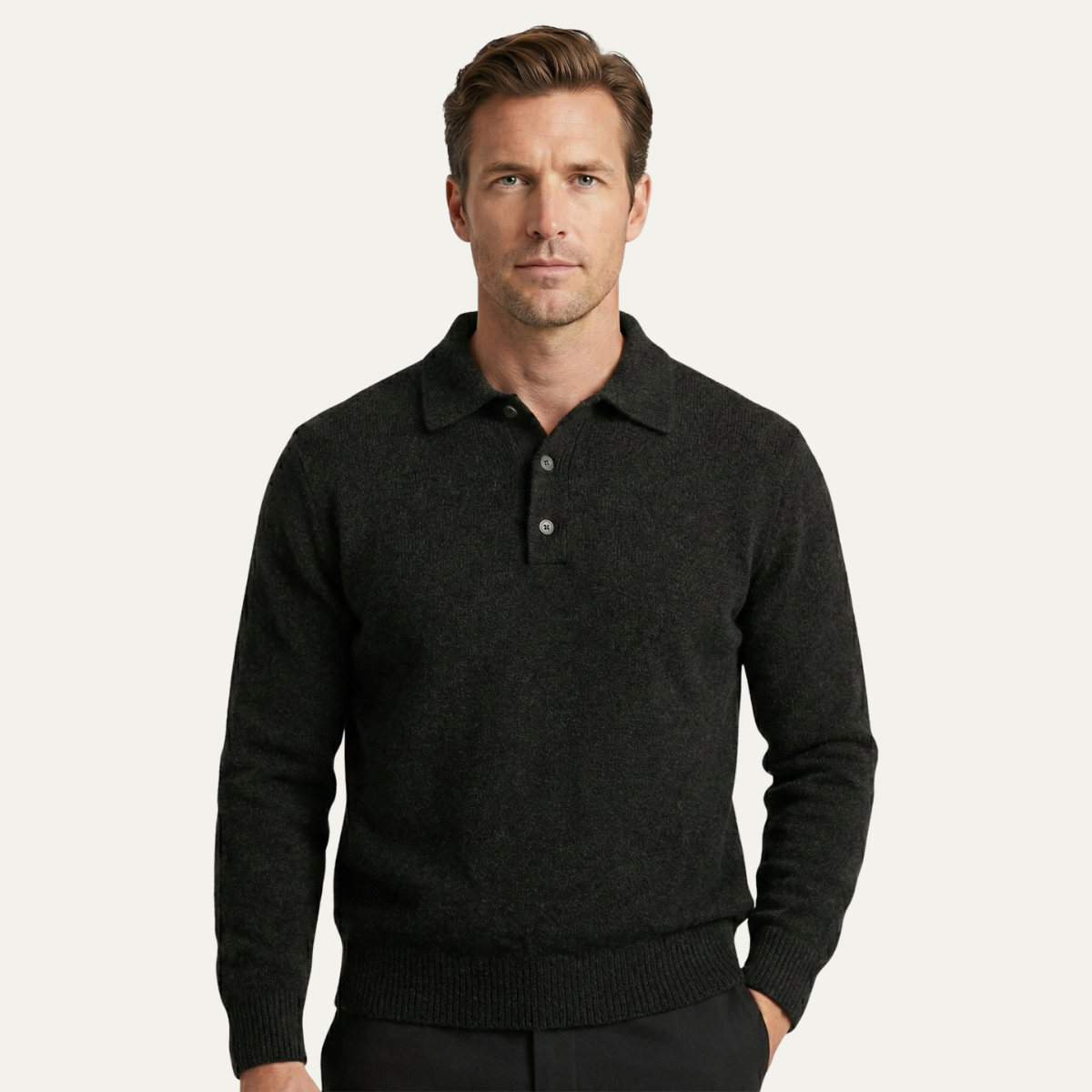 The Cedarfield Men's Trendy Soft Knit Polo Sweater