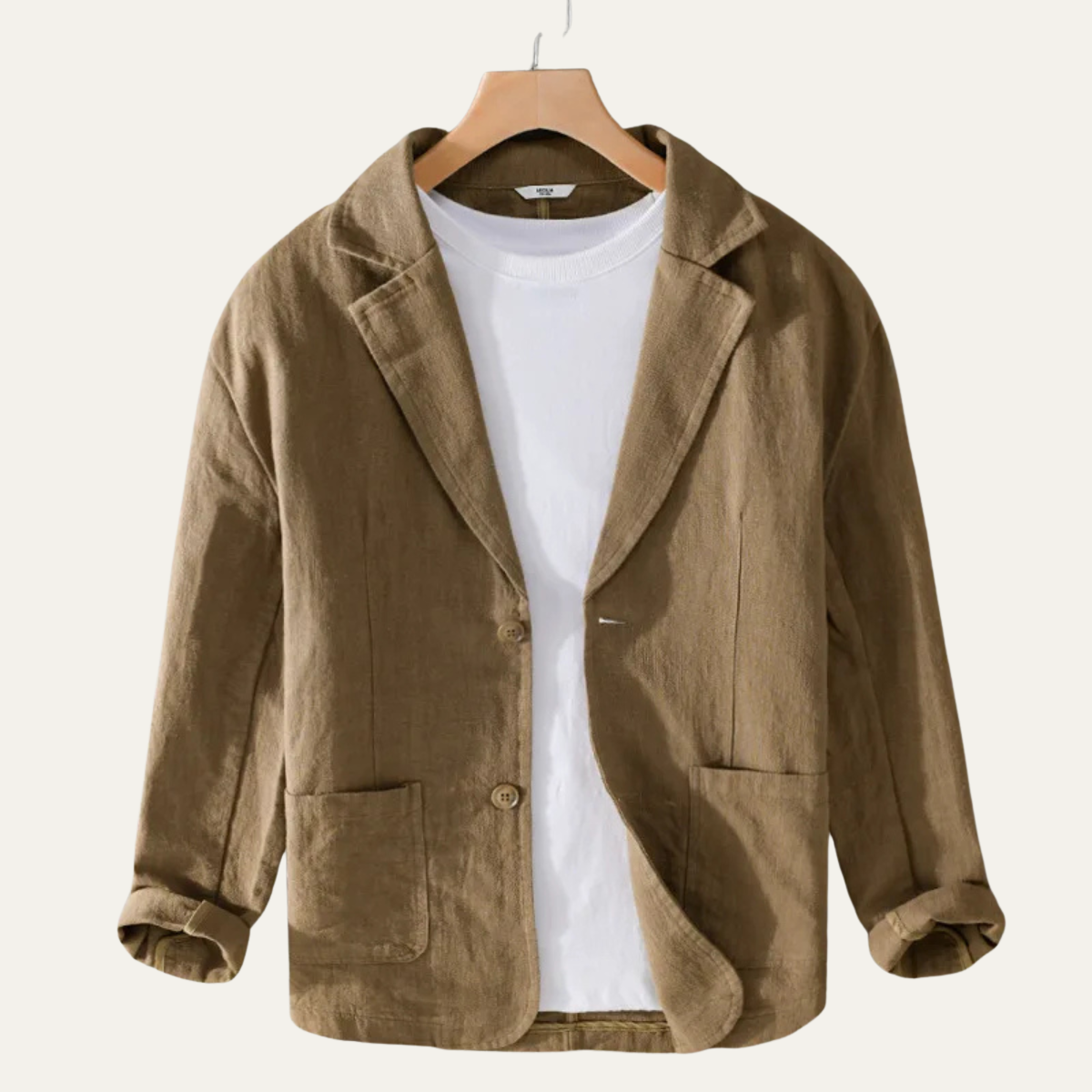 The Elmstead Men’s Men’s olid Color Casual Linen Blazer