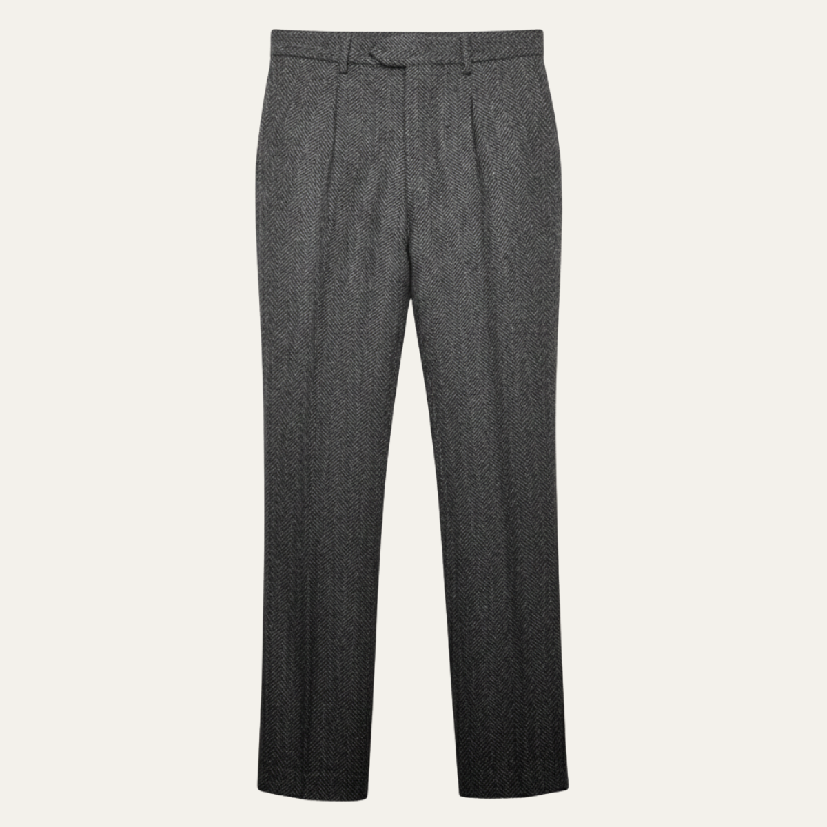 The Bridgecrest Men’s High Waisted Herringbone Retro Tweed Wool Pants