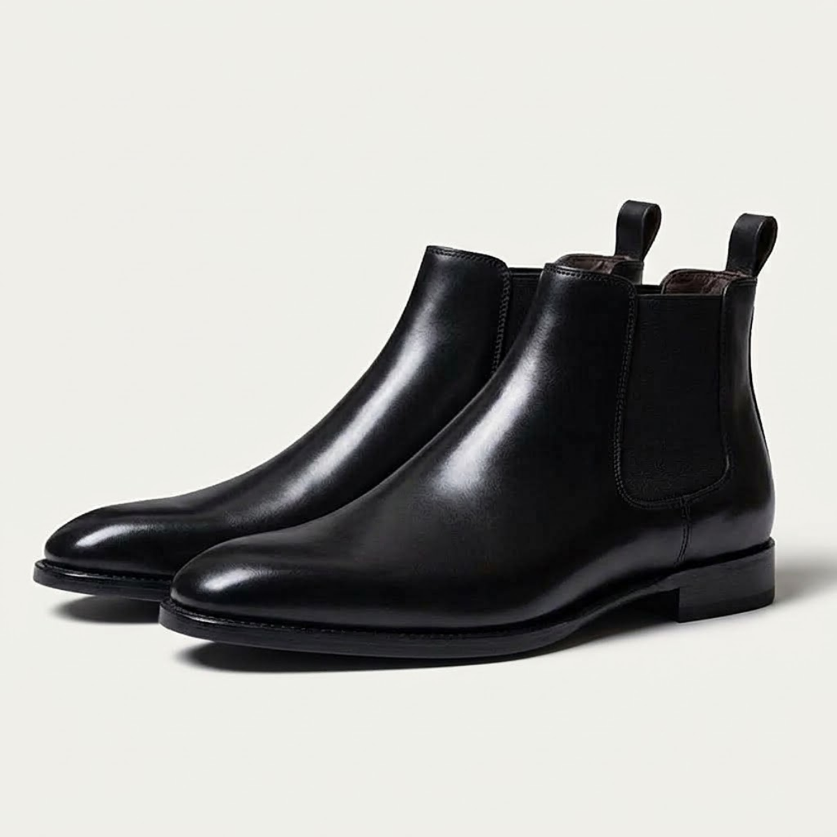 The Hawthorne  Sleek Slip On Ankle Leather Dress Boots