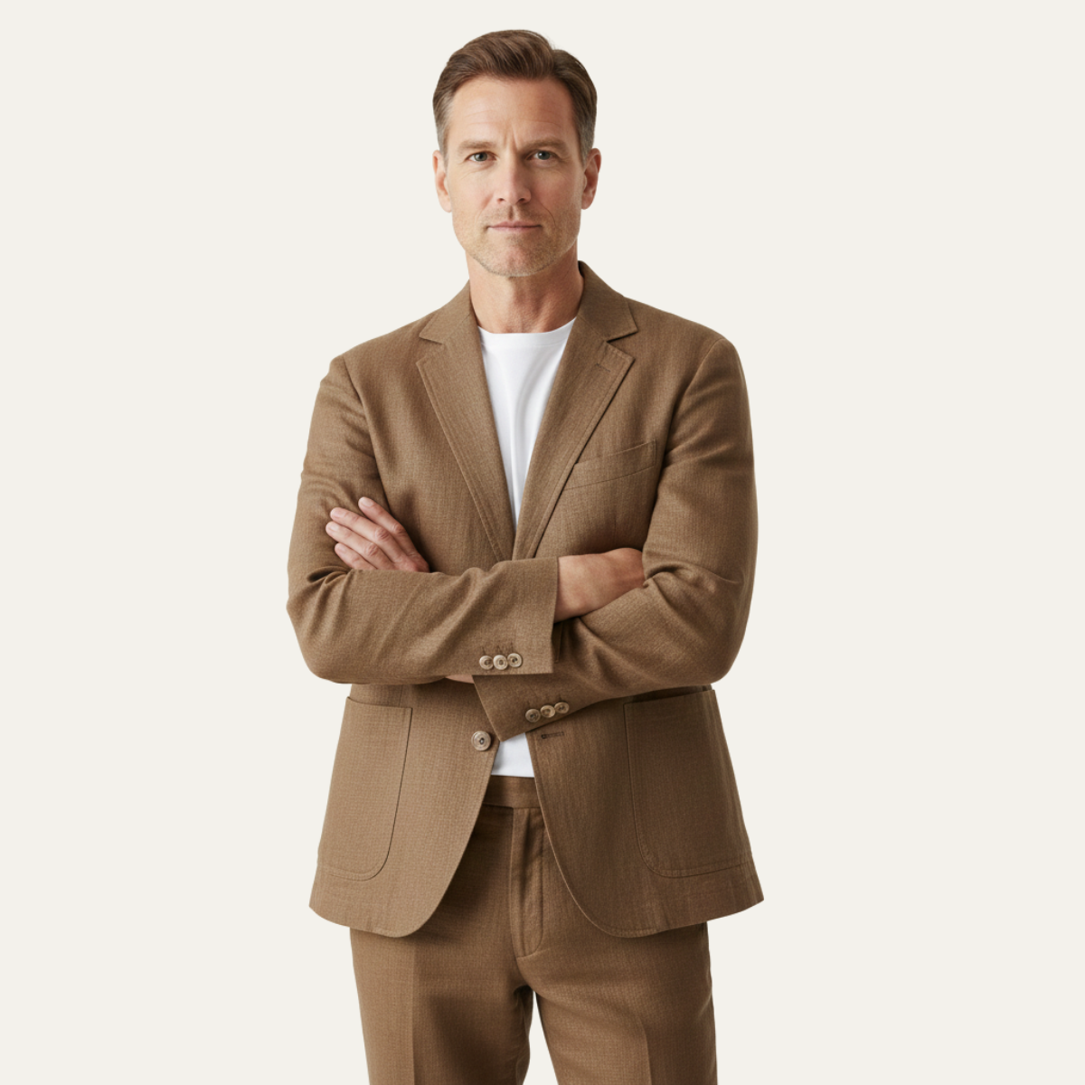 The Elmstead Men’s Men’s olid Color Casual Linen Blazer