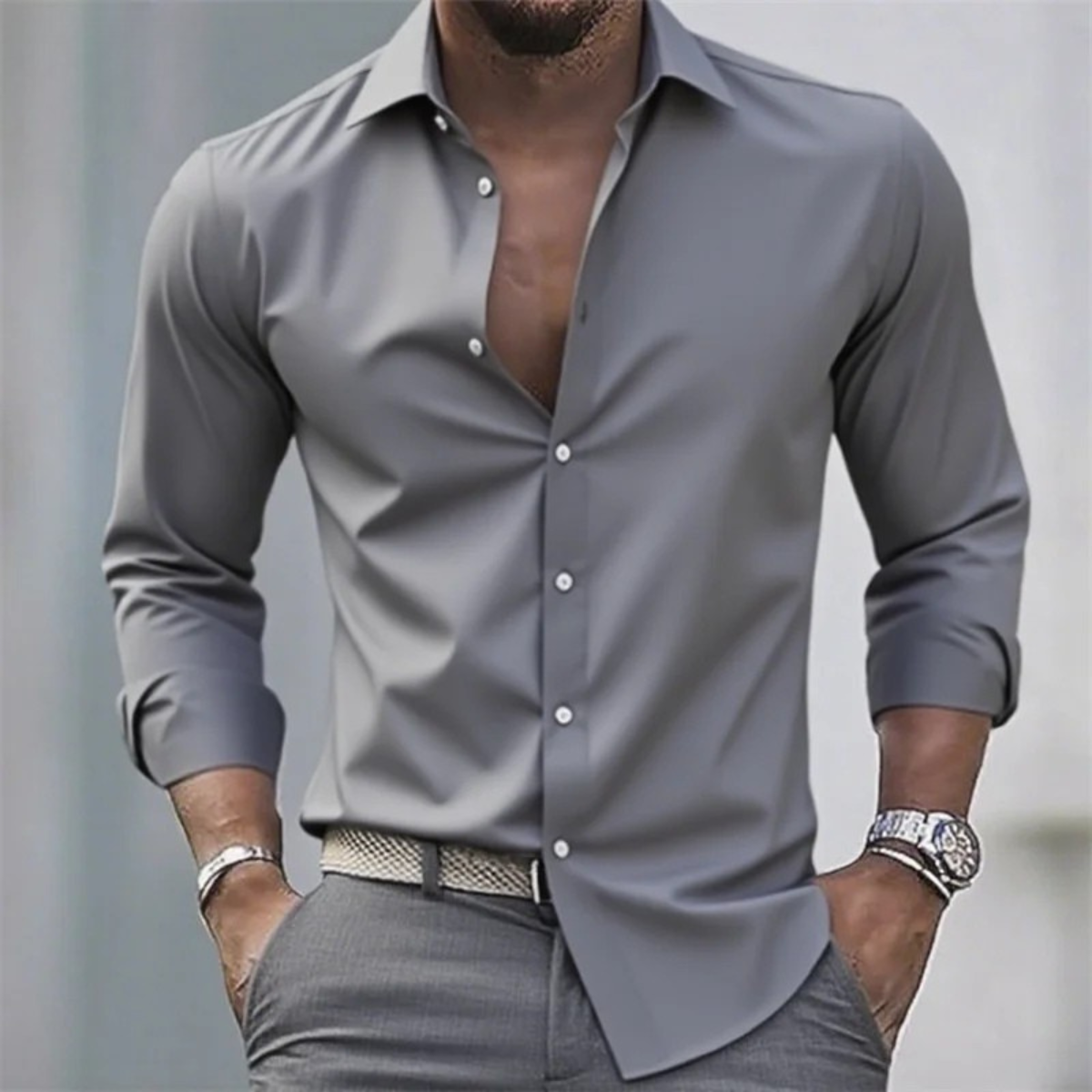 The Ostrava Men’s Slim Fit Business Stretch Dress Shirt