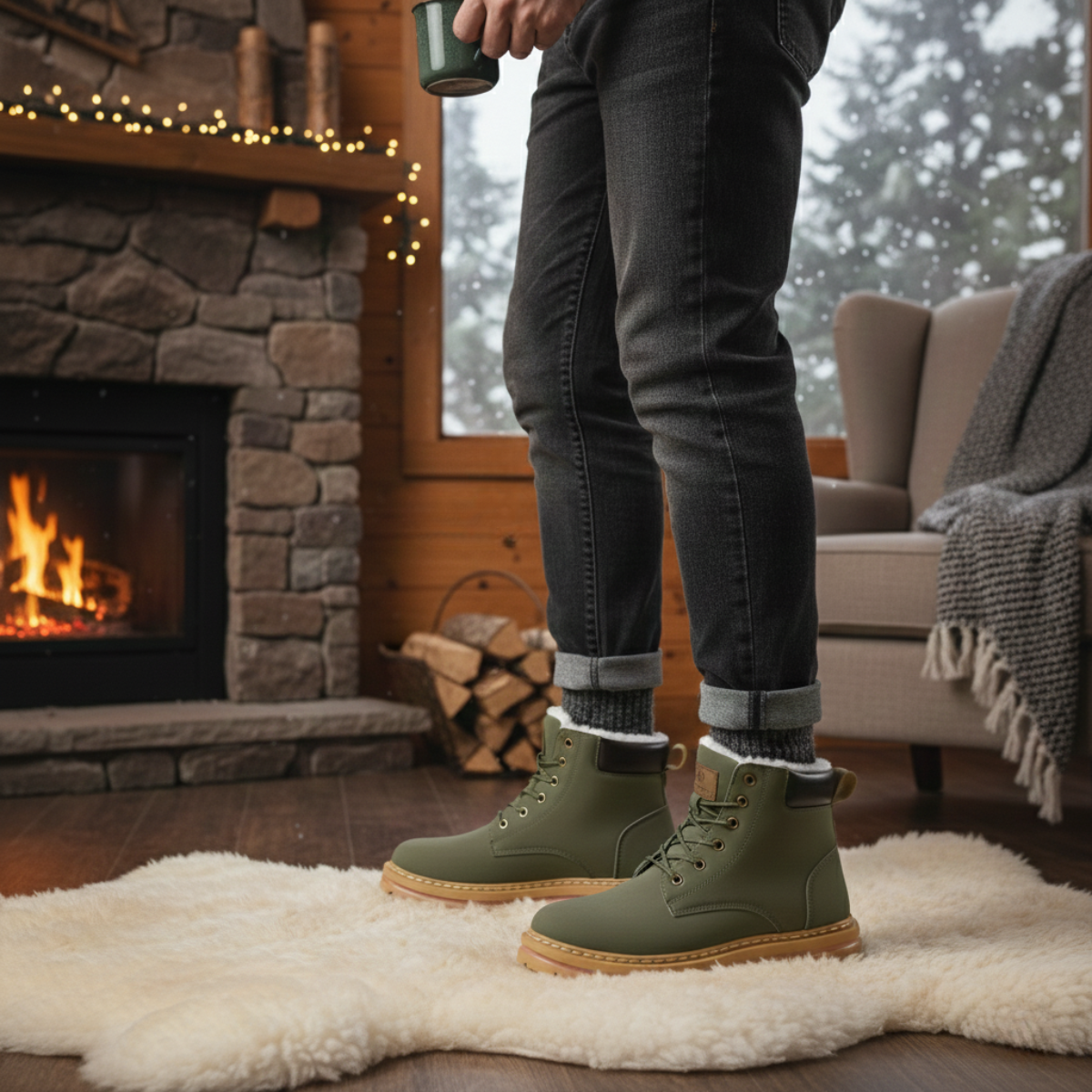 The Silverlake Men’s Cozy Fur Lined Insulated Snow Boots