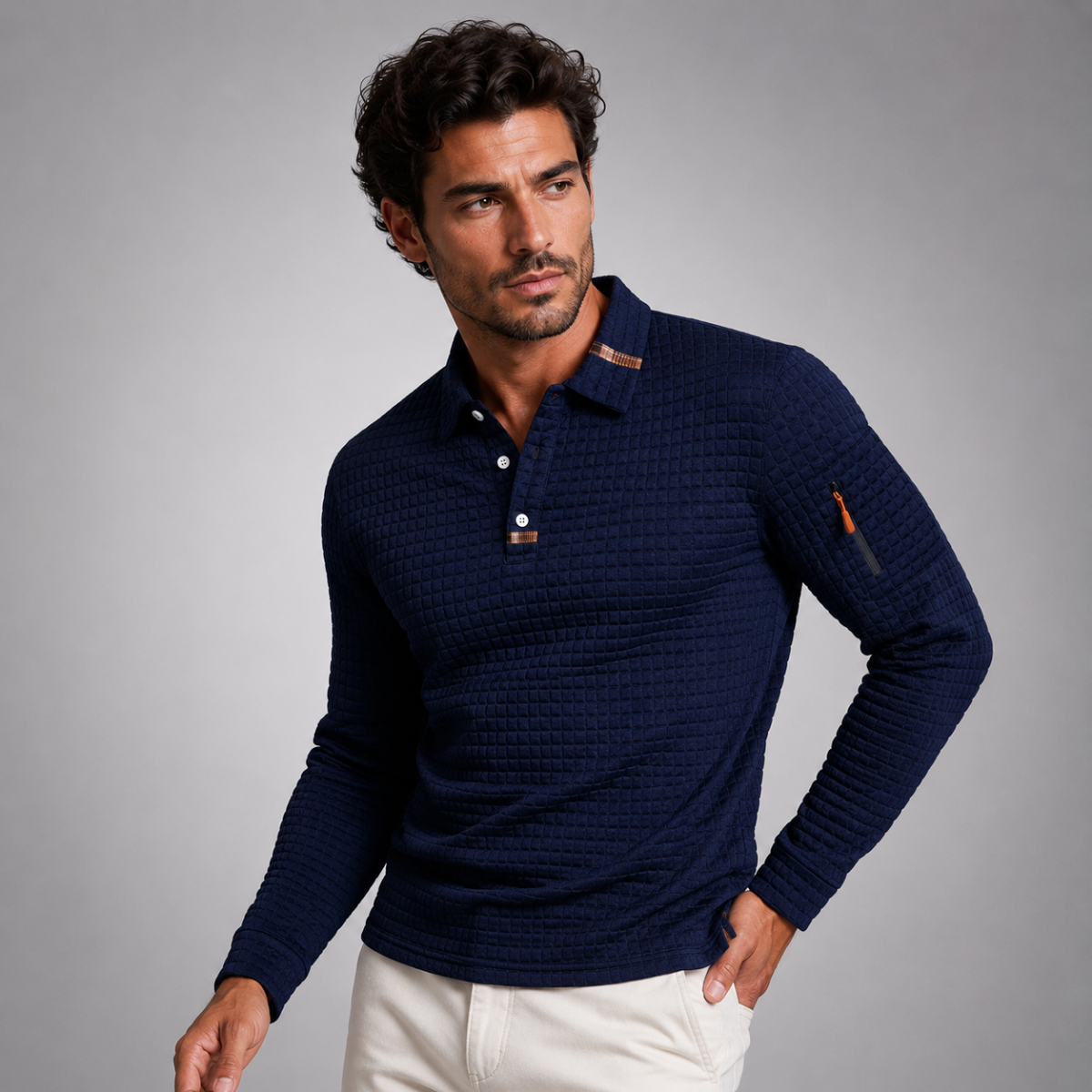 The Avellino Men’s Quick Dry Long Sleeve Trendy Polo Shirt