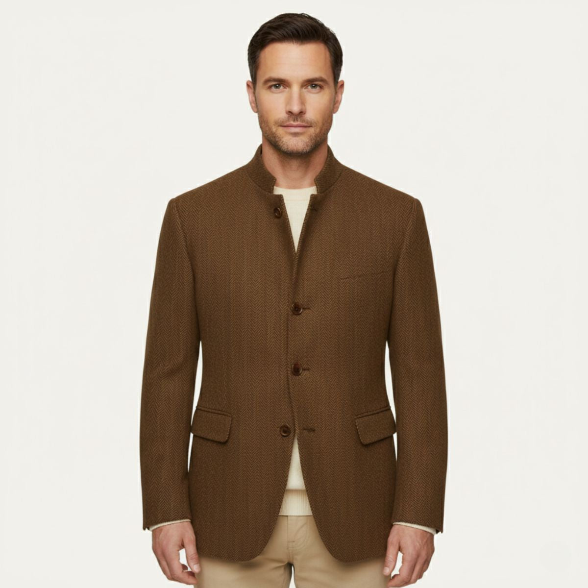 The Milverstone Men’s Wool Single Breasted Tweed Blazer Jacket