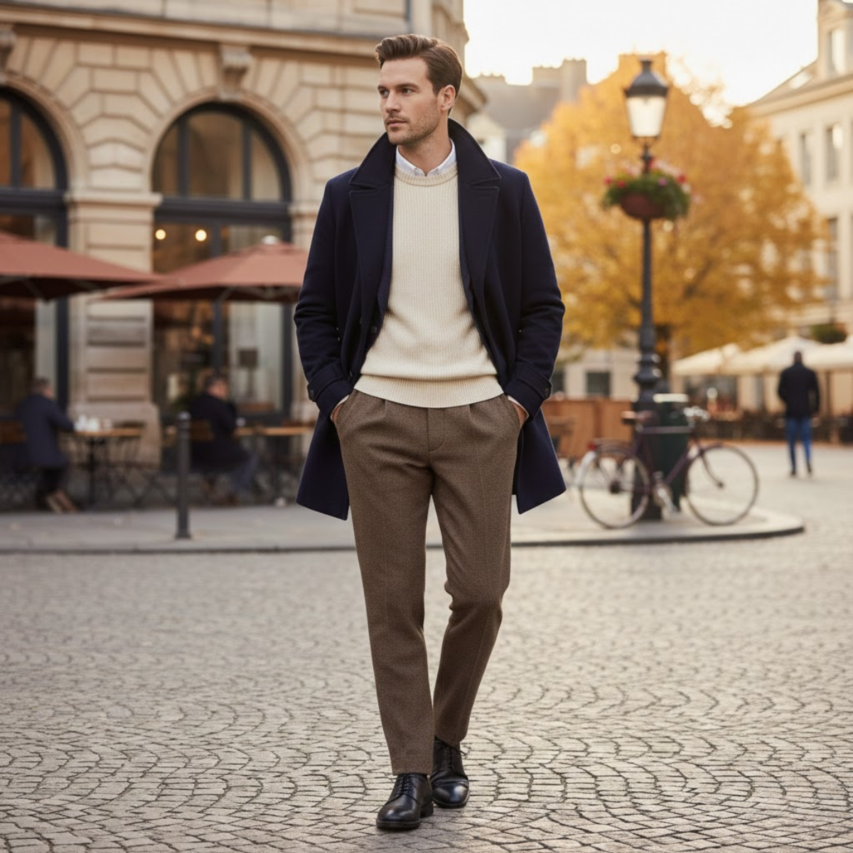 The Hawkington Men’s Vintage Wool Herringbone Straight Leg Pants