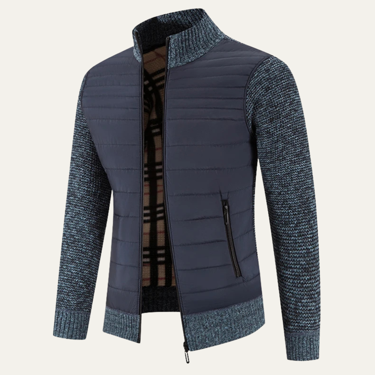 The Hillston Men’s Padded Stand Collar Winter Zip Up Jacket