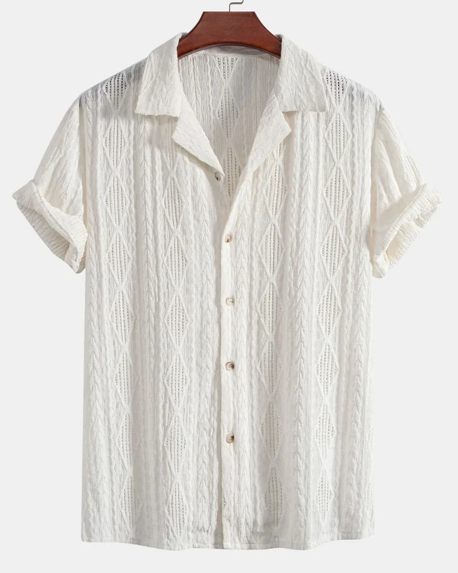 The Greenwich Men's Trendy Short Sleeve Button Up Shirt