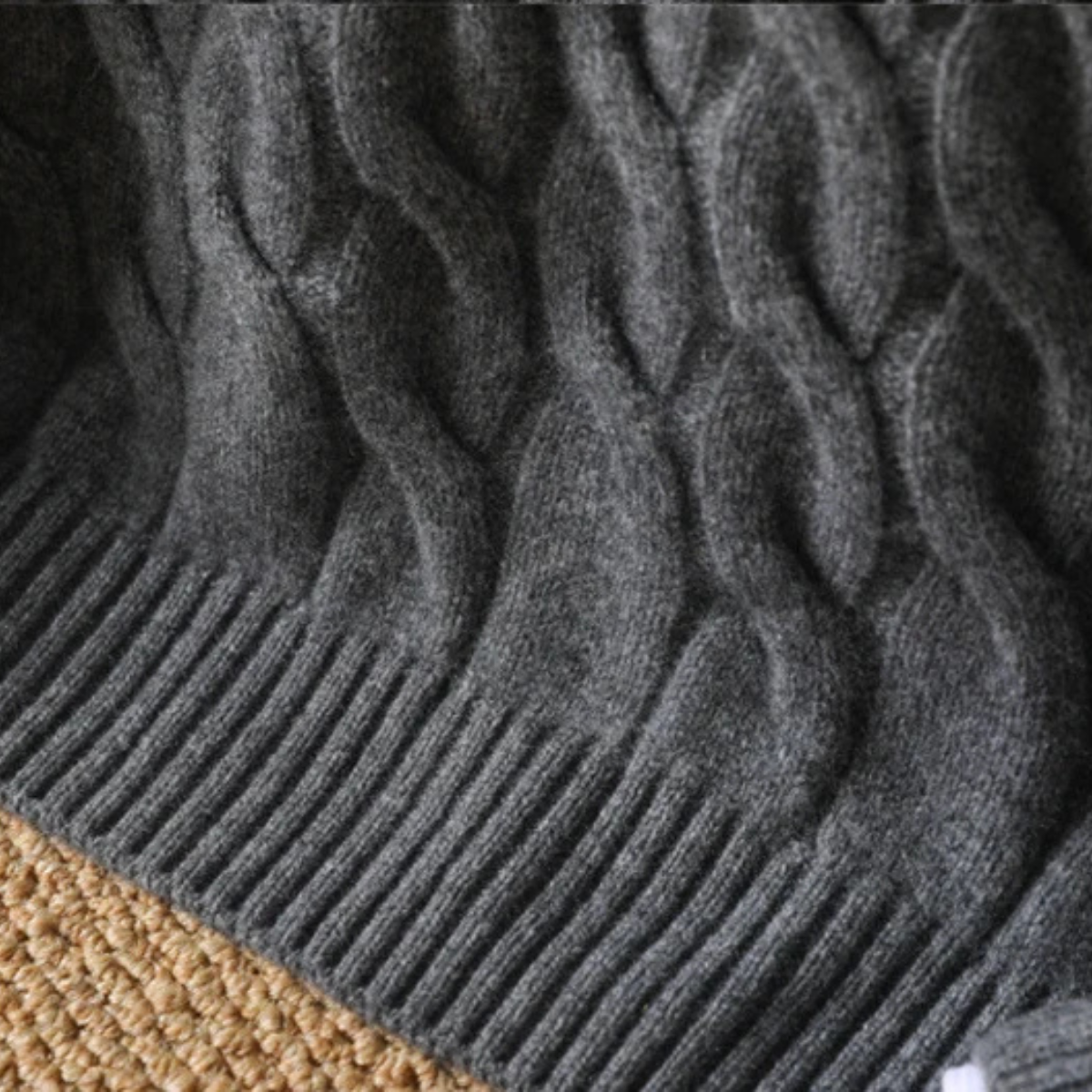 The Brookcrest Men's Warm Winter Cable Knit Crewneck Sweater