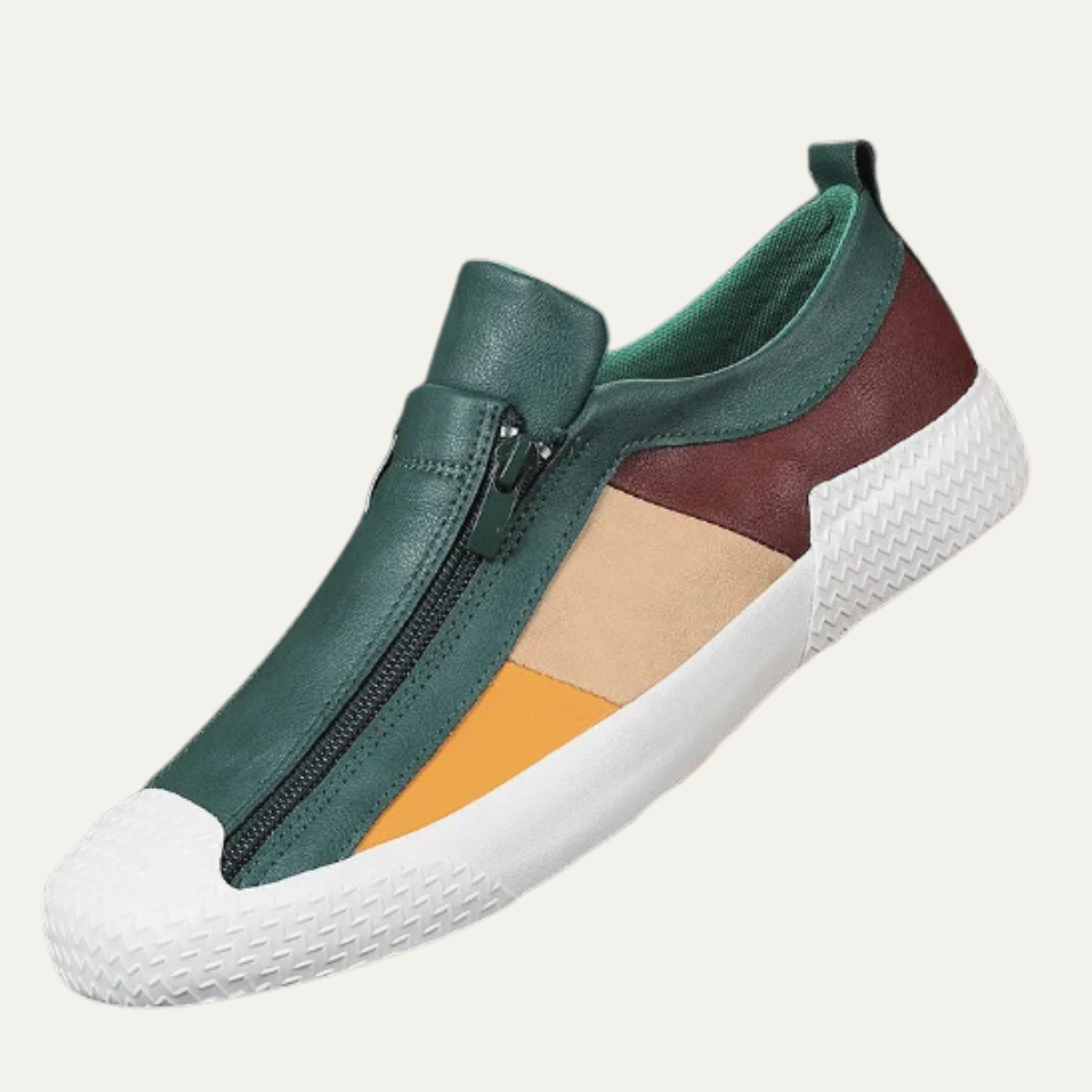 The Rome Men’s Leather Sneakers - Luxury Designer Shoes with Zip