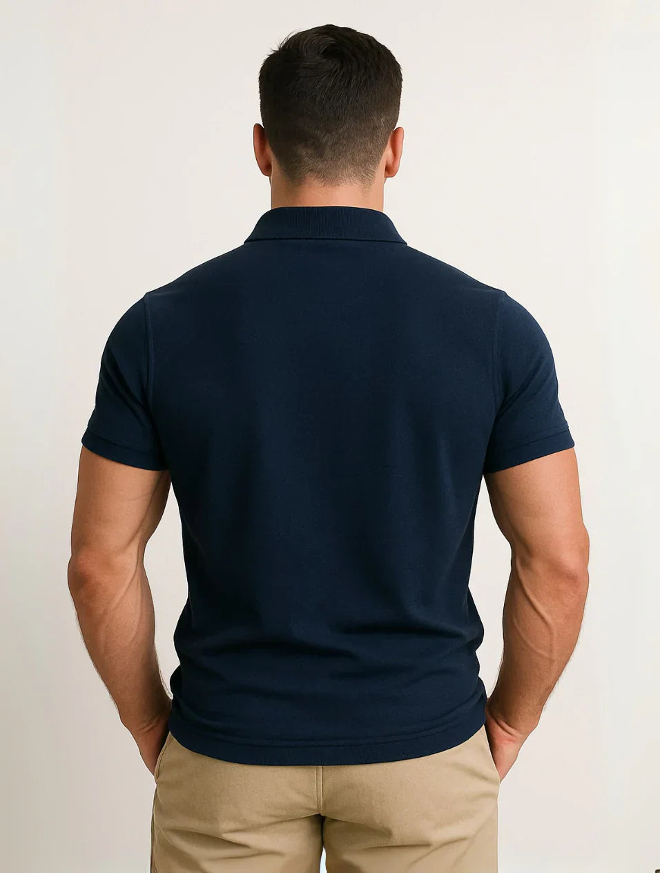 The Santorini Men's Timeless Navy Blue Polo