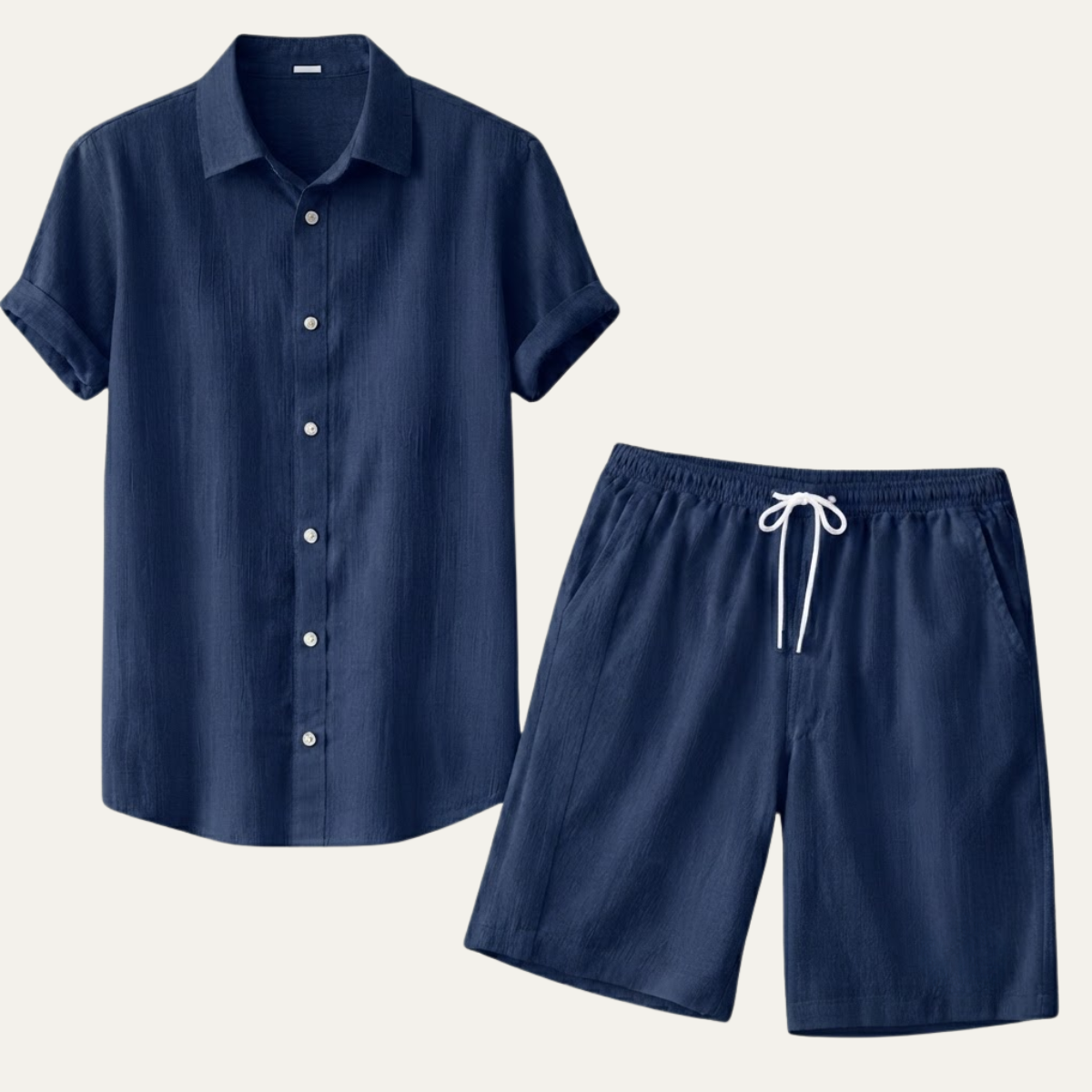 The Glenridge Park Men’s Lightweight Co Ord Set – Button Up Shirt & Drawstring Shorts