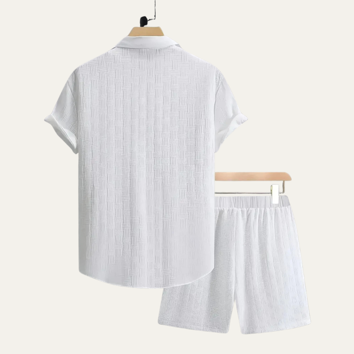 The Ashbourne Men’s Trendy Summer Button Up Shirt & Shorts Set