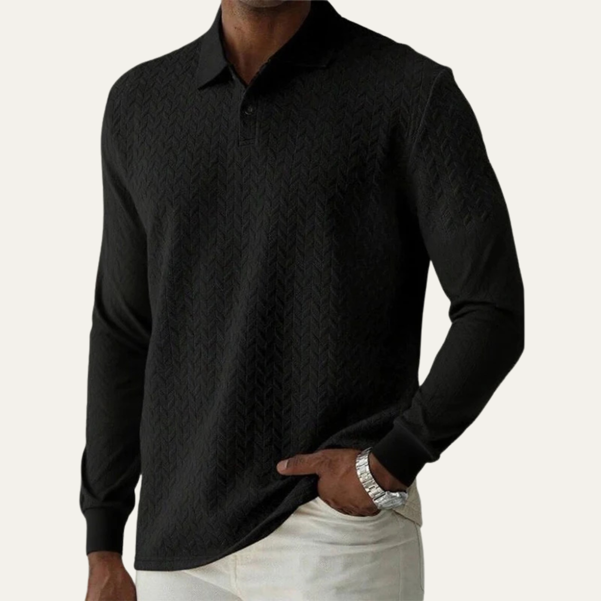 The Argyll Men's Casual Knit Business Polo Sweater