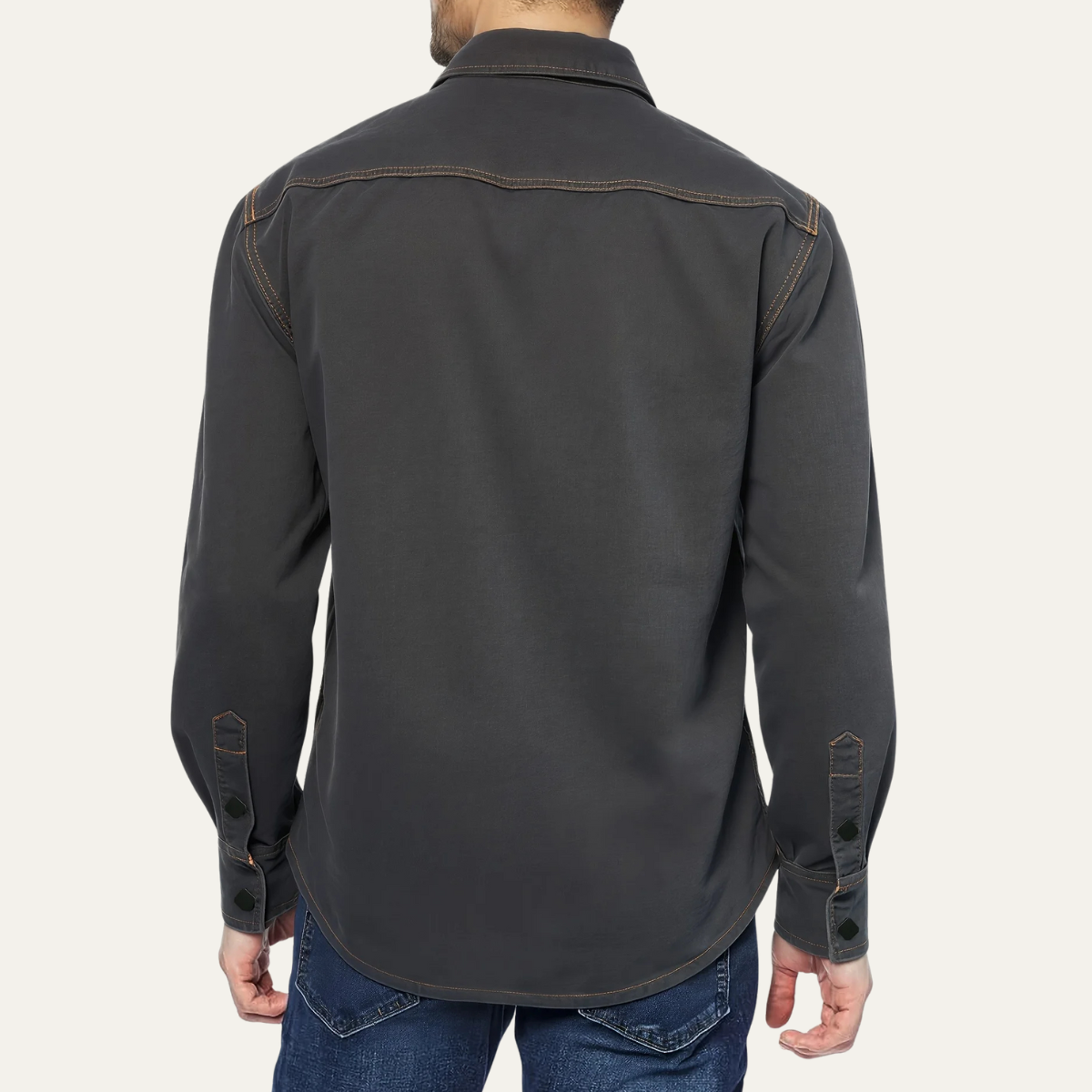 The Glenwood Court Men’s Vintage Dark Grey Denim Shirt