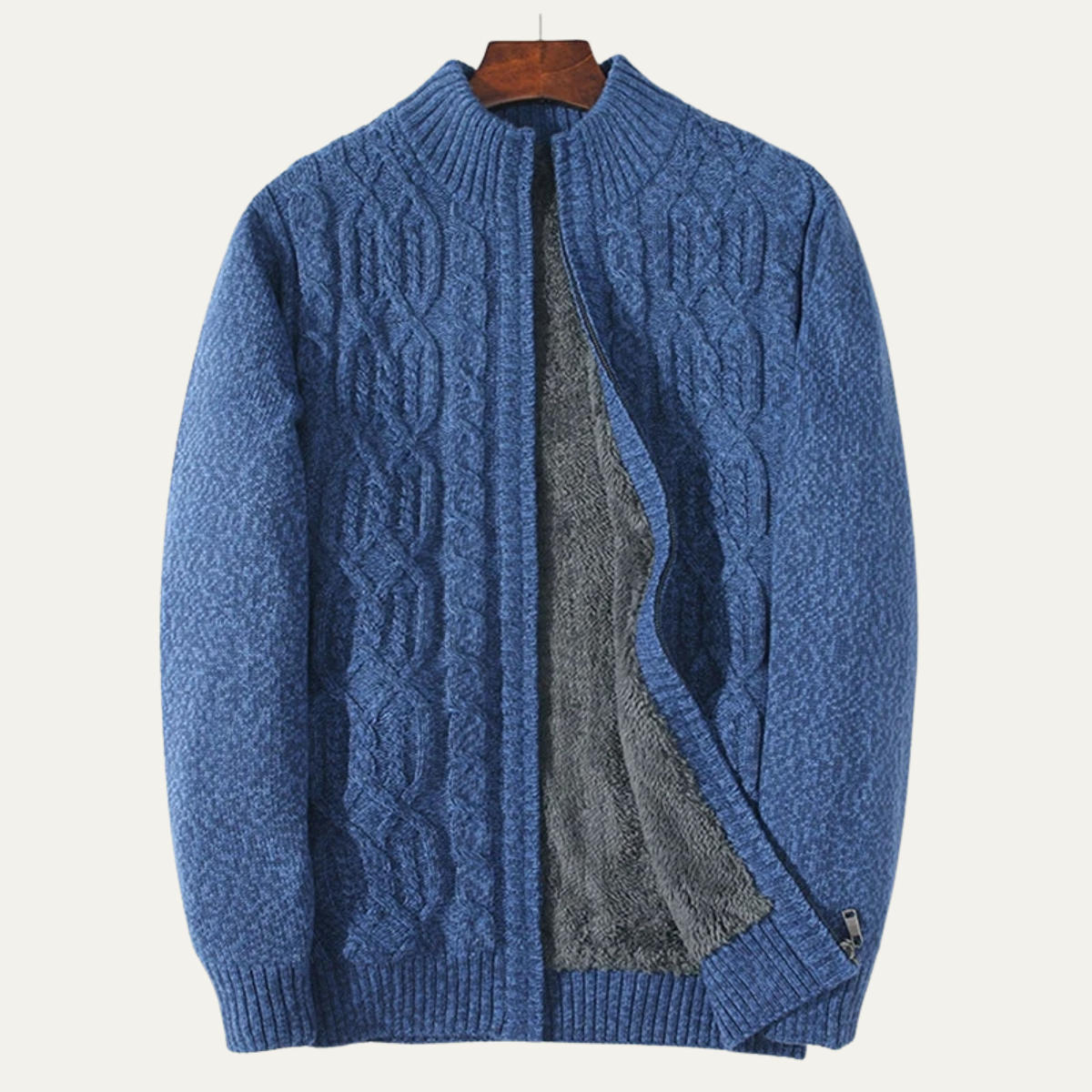 The Wentworth Men’s Thick Wool Fleece Cardigan