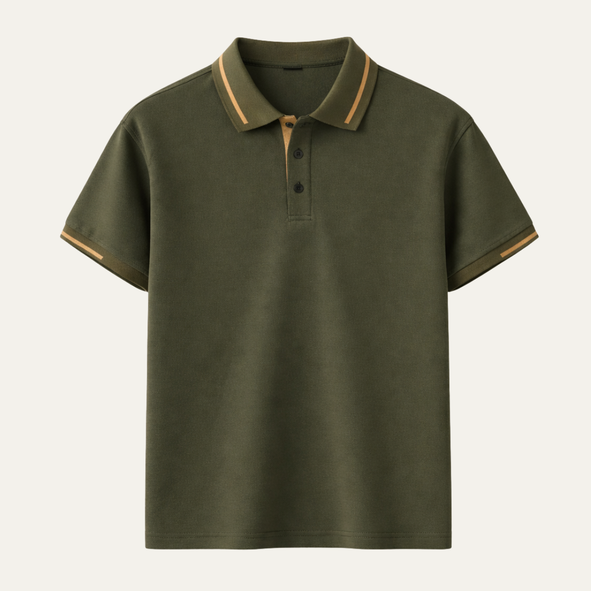The Meadowcrest Ridge Men’s Polo Shirt with Contrast Trim – Army Green