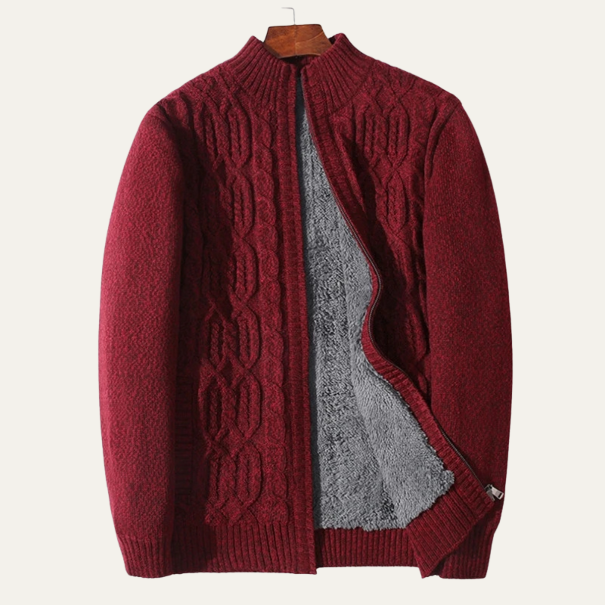 The Wentworth Men’s Thick Wool Fleece Cardigan
