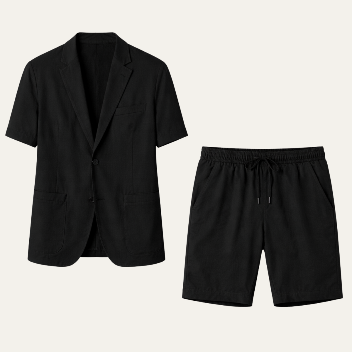 The Riverwood Men’s Cotton Blend Linen Shirt &amp; Shorts Set