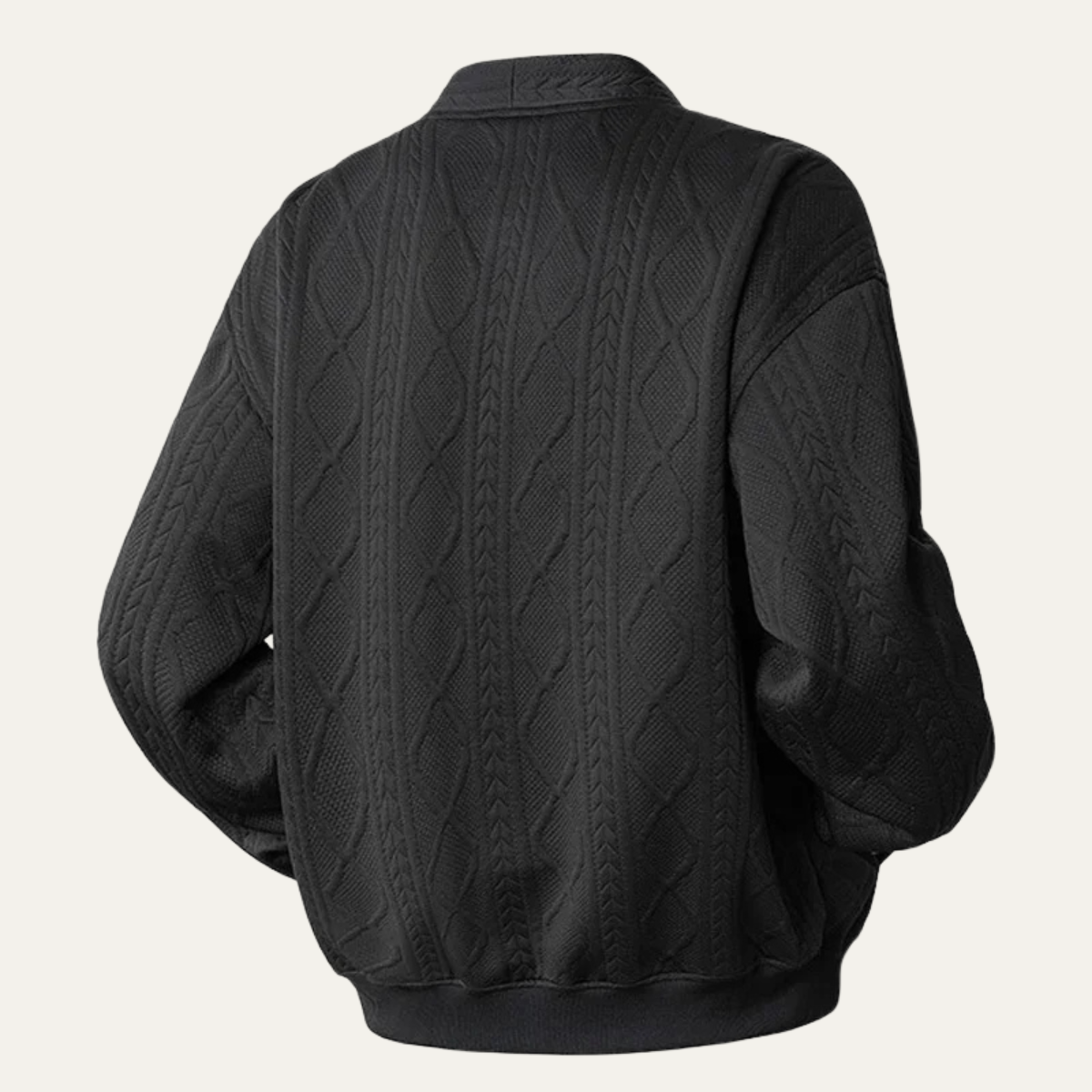The Capri Men's Cable Knit Diamond Pattern V Neck Cardigan