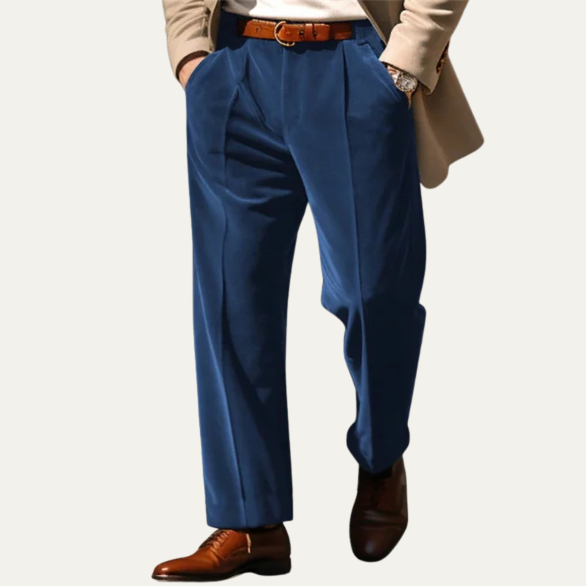 The Garda Porto Men’s Solid Color Velvet Straight Fit Pants