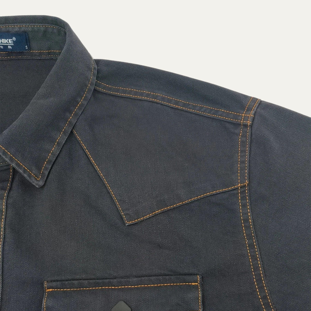 The Glenwood Court Men’s Vintage Dark Grey Denim Shirt