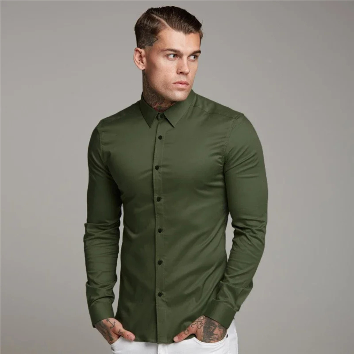 The Biarritz Men’s Smart Casual Button Up Slim Fit Dress Shirt